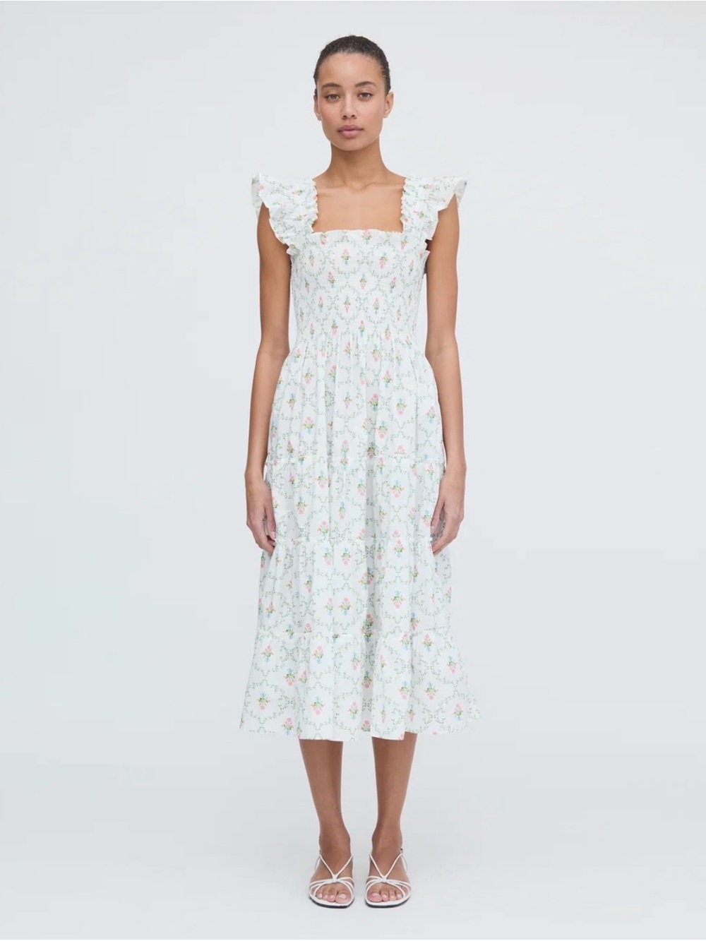 Hill House Home Ellie Nap Dress in Pastel Trellis